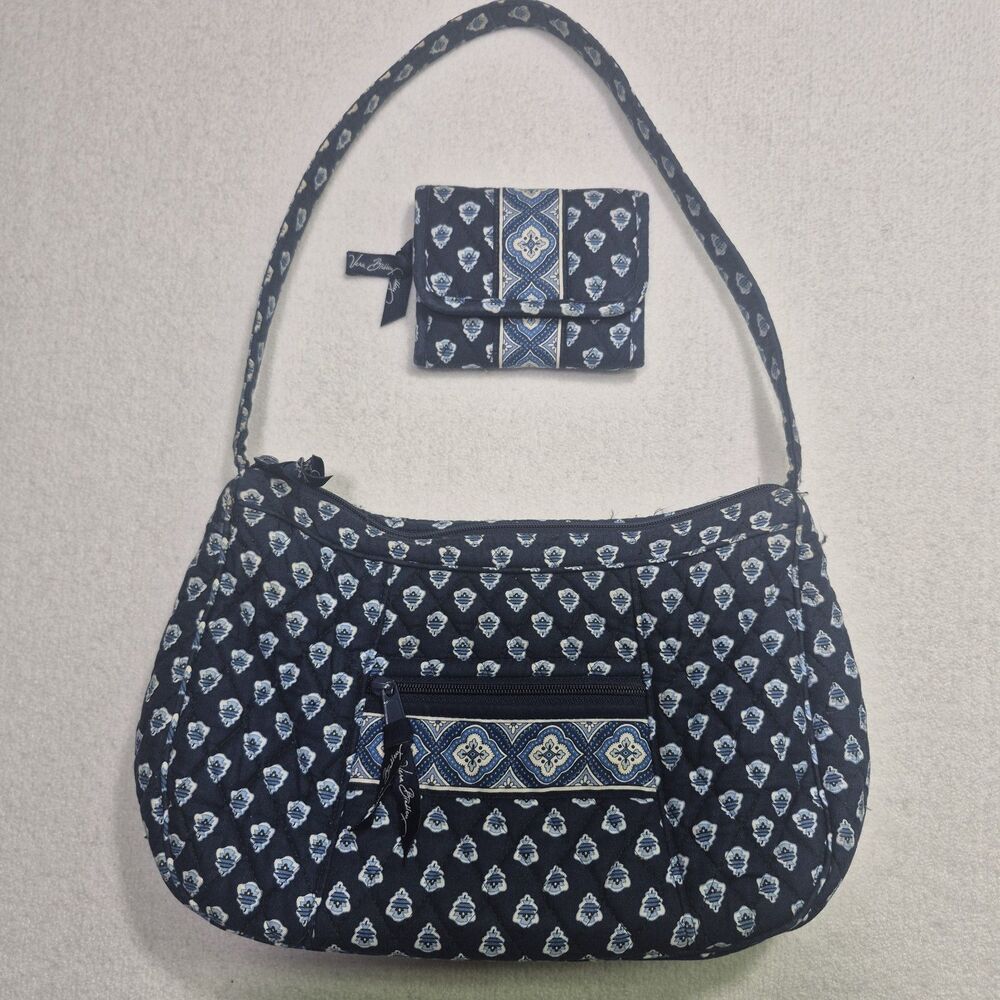 Nantucket Navy blue Vera Bradley Hobo purse shoulder bag With Wallet.